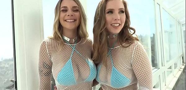  Teen buxom duo Lena Paul and Gabbie Carter are so ready for an intense lesbian ANAL fuck ready for face sitting boob play and hot anal positions.